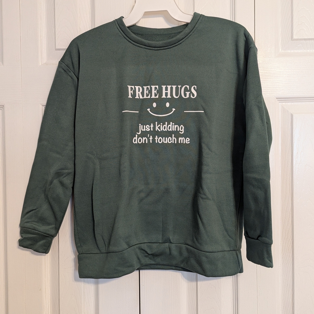 Shein Green Sweatshirt with Fun Graphic